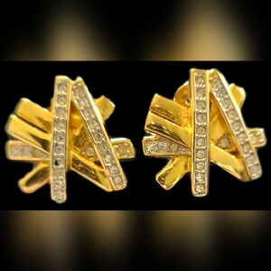 Vintage Kenneth Jay Lane Abstract Clip On Earrngs